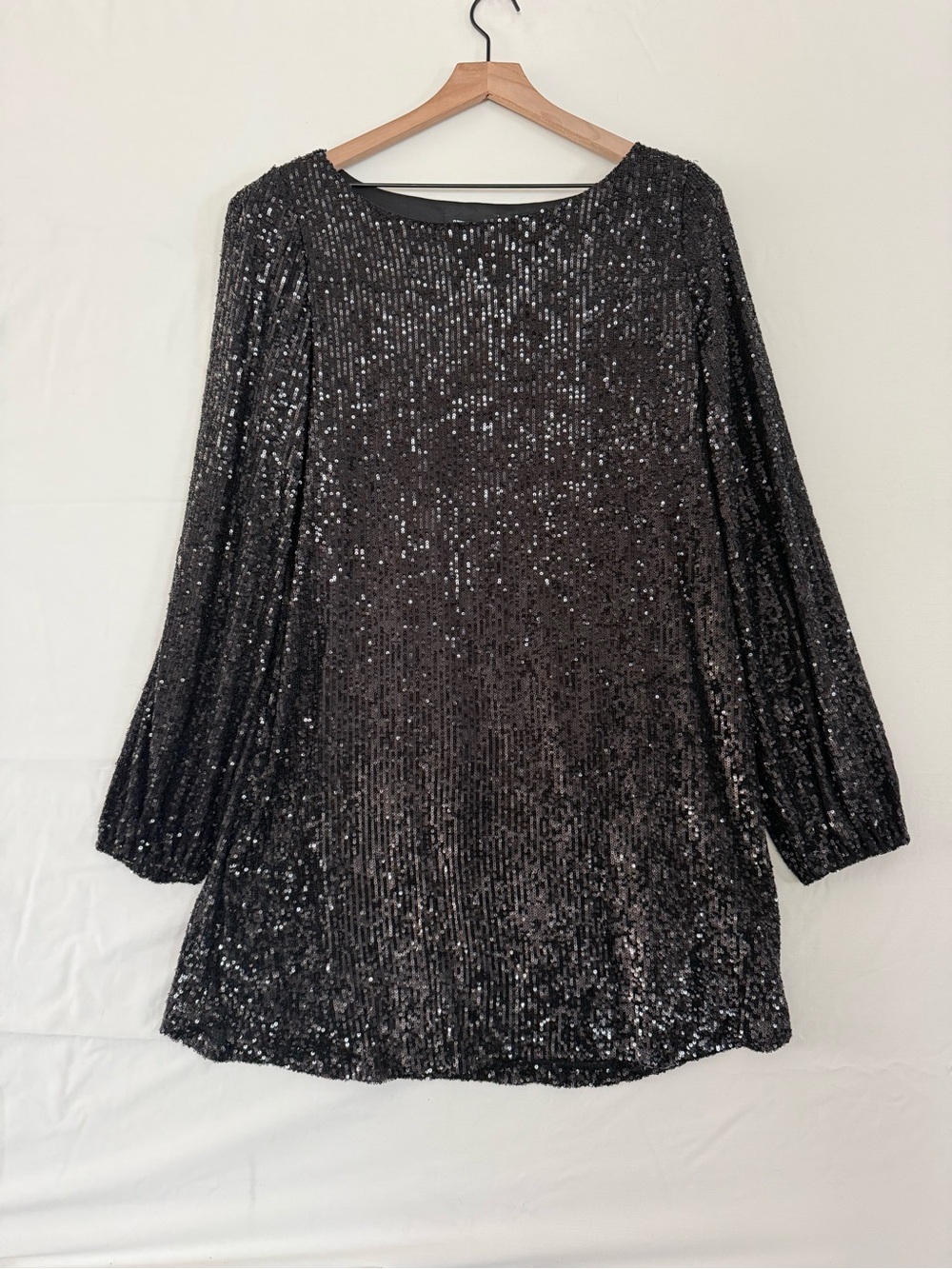 Steve Madden Black Sequin Long Sleeve Mini Dress - Picture 3 of 8